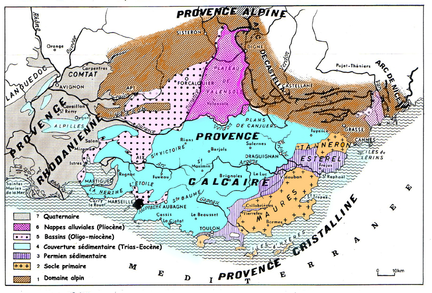 Carte géologique de la Basse Provence