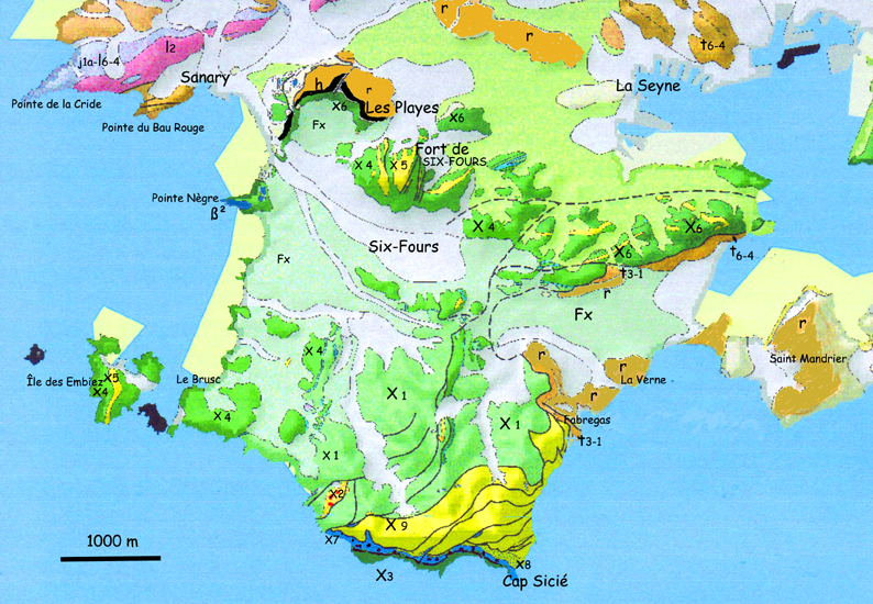carte geologique du massif de Sicie