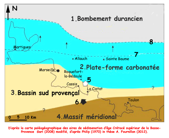 Carte paléogéographique de Basse Provence