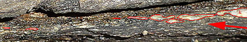 détail linéation d'allongement